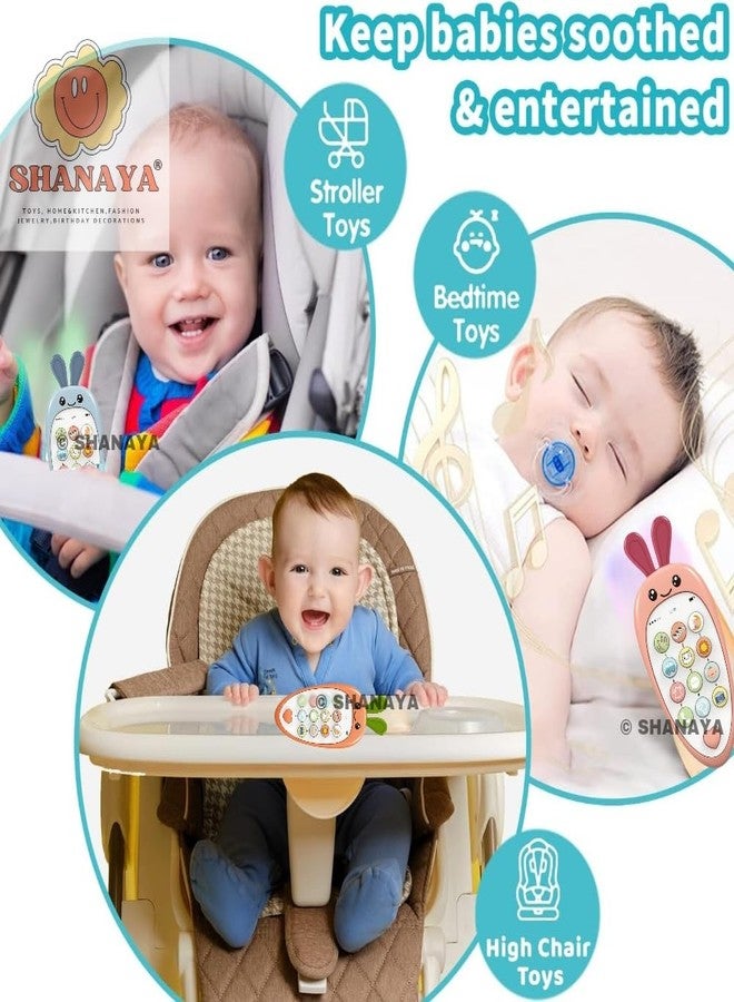 SHANAYA Carrot Style Cute Pretend Play Mobile Cell Phone Toy for Kids, Toddlers, with Music, Ringtones, Lights - Birthday Party Favors and Gift for Girls (Blue) - Image 5
